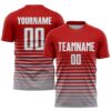 Red White Gold Sublimation Soccer Uniform Jersey, Custom Team Soccer Jersey Shirt