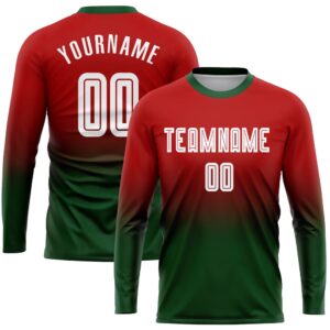 Red White Green Sublimation Long Sleeve Fade&hellip;
