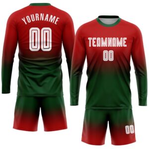 Red White Green Sublimation Long Sleeve Fade&hellip;