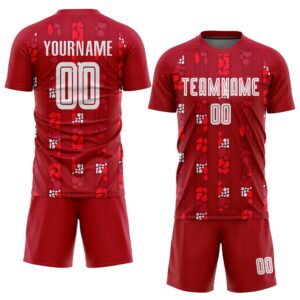 Red White Home Sublimation Soccer Uniform Jersey,&hellip;