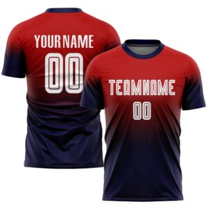 Red White Navy Sublimation Fade Fashion Soccer&hellip;