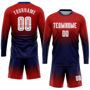 Red White Navy Sublimation Long Sleeve Fade&hellip;