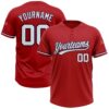 Red White Old Gold Two Button Unisex Softball Jersey, Custom Team Softball Jersey