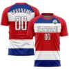 Red White Navy Vintage American Flag Sublimation Soccer Uniform Jersey, Custom Team Soccer Jersey Shirt