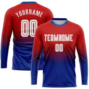 Red White Royal Sublimation Long Sleeve Fade&hellip;