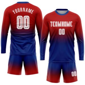 Red White Royal Sublimation Long Sleeve Fade&hellip;