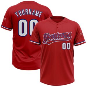 Red White Royal Two Button Unisex Softball&hellip;