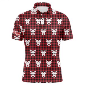 Reindeer Red Black Plaid Christmas Men’s Golf&hellip;
