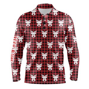 Reindeer Red Black Plaid Christmas Men’s Golf&hellip;