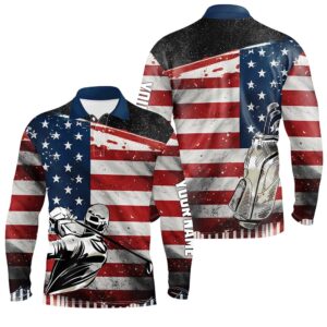 Retro American Flag Golf Men’s Polo Shirts&hellip;