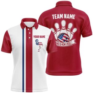 Retro Bowling Polo Shirts For Men Custom&hellip;