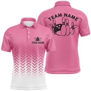 Retro Bowling Polo Shirts For Men Custom&hellip;