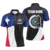 Retro US Flag Archery Shirts For Men Custom Patriotic Archery Jersey For Archer, Custom Archery Team Polo Shirt