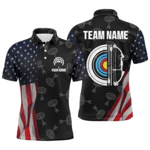 Retro US Flag Archery Shirts For Men&hellip;