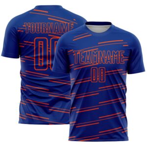 Royal Orange Lines Sublimation Soccer Uniform Jersey,&hellip;