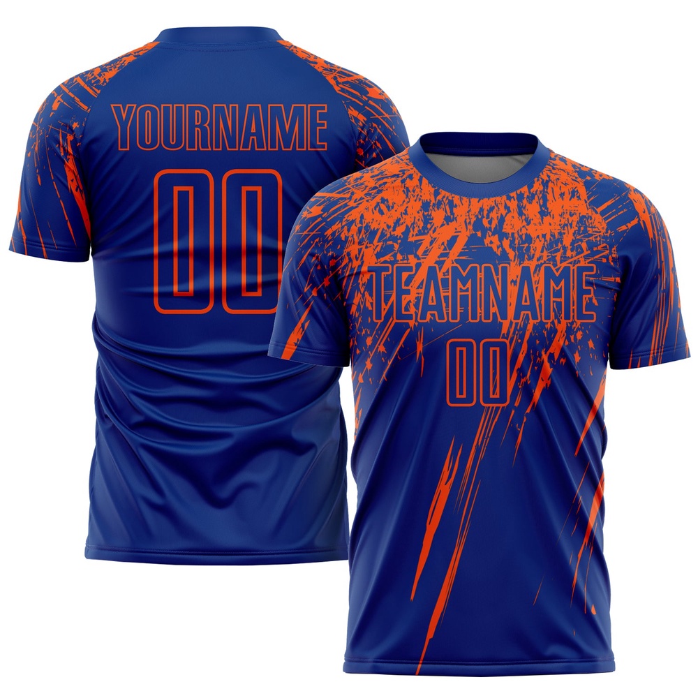Royal Orange Sublimation Soccer Uniform Jersey, Custom Team Soccer Jersey Shirt