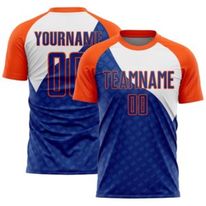 Royal Orange White Curve Lines Sublimation Soccer&hellip;