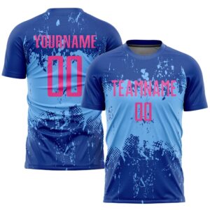 Royal Pink Light Blue Sublimation Soccer Uniform&hellip;