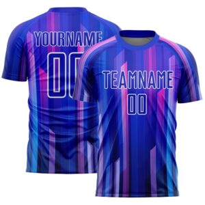 Royal Pink White Abstract Lines Sublimation Soccer&hellip;