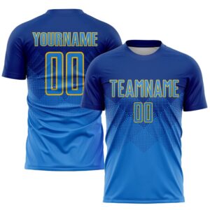 Royal Powder Blue Gold Sublimation Soccer Uniform&hellip;