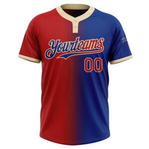 Royal Red Cream Gradient Fashion Two Button Unisex Softball Jersey Custom Team Softball Jersey 2 yqkuke.jpg