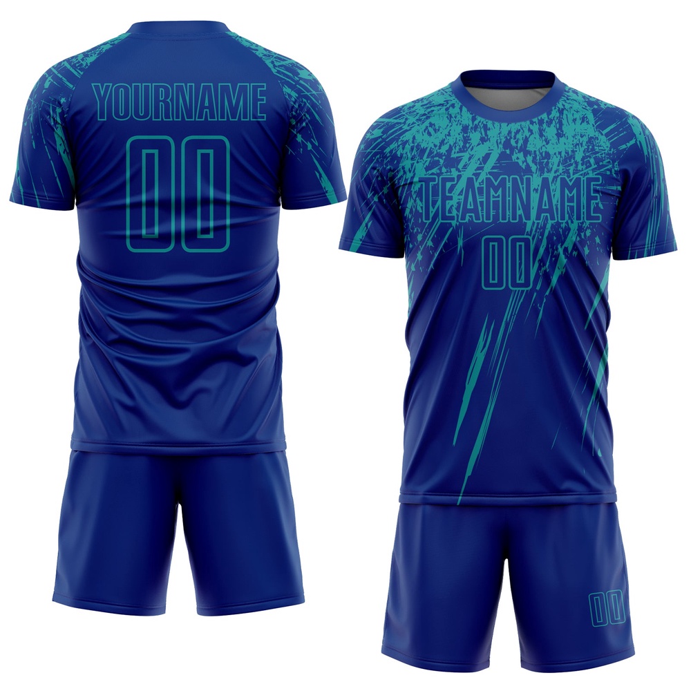Royal Teal Sublimation Soccer Uniform Jersey, Custom Team Soccer Jersey Shirt