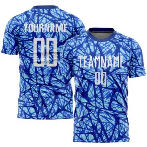 Royal White Light Blue Sublimation Soccer Uniform&hellip;
