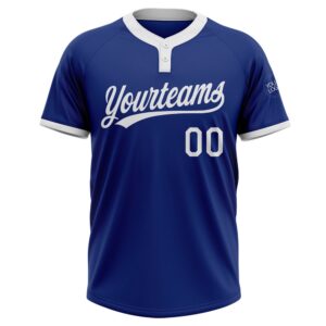 Royal White Two Button Unisex Softball Jersey,&hellip;