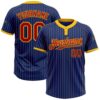 Royal Yellow Orange Gradient Fashion Two Button Unisex Softball Jersey, Custom Team Softball Jersey