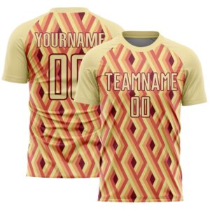 Sand Crimson Geometric Shapes Sublimation Soccer Uniform&hellip;