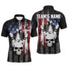 Skull Bowling Shirt For Men, Custom Team’S Name Bowling Polo Shirt League Polo Shirt, Personalized Bowling Team Shirt