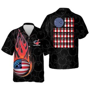 Skull Flame Hawaiian Bowling Shirts, Custom Bowling&hellip;