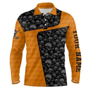Skull Orange Golf Ball Pattern Men s Polo Shirt Custom Golf Shirts For Men Halloween Golf Gifts Golf Polo Shirt Golf Shirts 2 ctanel.jpg