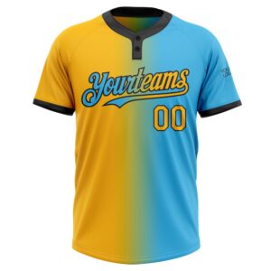 Sky Blue Gold Black Gradient Fashion Two Button Unisex Softball Jersey Custom Team Softball Jersey 2 rkasiq.jpg