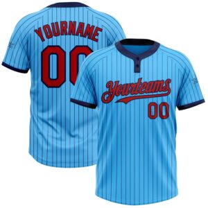 Sky Blue Navy Pinstripe Red Two Button&hellip;