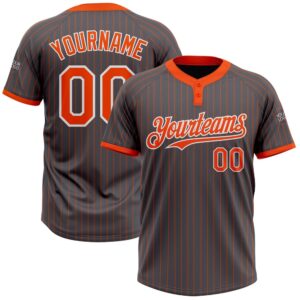 Steel Gray Orange Pinstripe White Two Button&hellip;