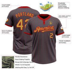 Steel Gray Red Pinstripe Old Gold Two Button Unisex Softball Jersey Custom Team Softball Jersey 3 xuvoad.jpg