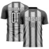 Steel Gray White Black Arrow Shapes Sublimation Soccer Uniform Jersey, Custom Team Soccer Jersey Shirt