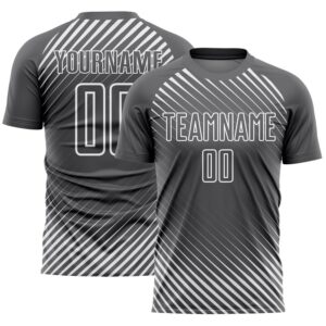 Steel Gray White Diagonal Lines Sublimation Soccer&hellip;