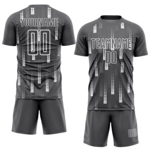 Steel Gray White Geometric Shapes Sublimation Soccer&hellip;