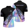 Strike Bowling On The Lane Blue Thunder Lightning Unisex Bowling Team Shirts, Custom Bowling Team Jersey Shirt