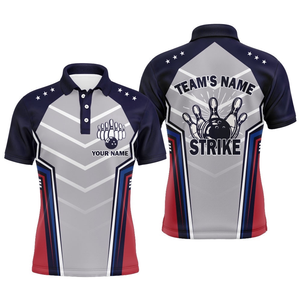 Strike Custom Bowling Shirt For Men, Vintage Bowling Polo Shirt For Team Bowlers Polo Shirt, Personalized Bowling Team Shirt