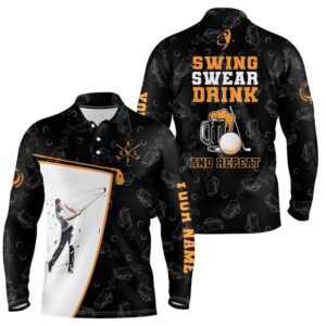 Swing Swear Drink And Repeat Black Men s Golf Polos Shirts Custom Beer Golf Shirts For Men Golf Gifts Golf Polo Shirt Golf Shirts 2 o1aas6.jpg