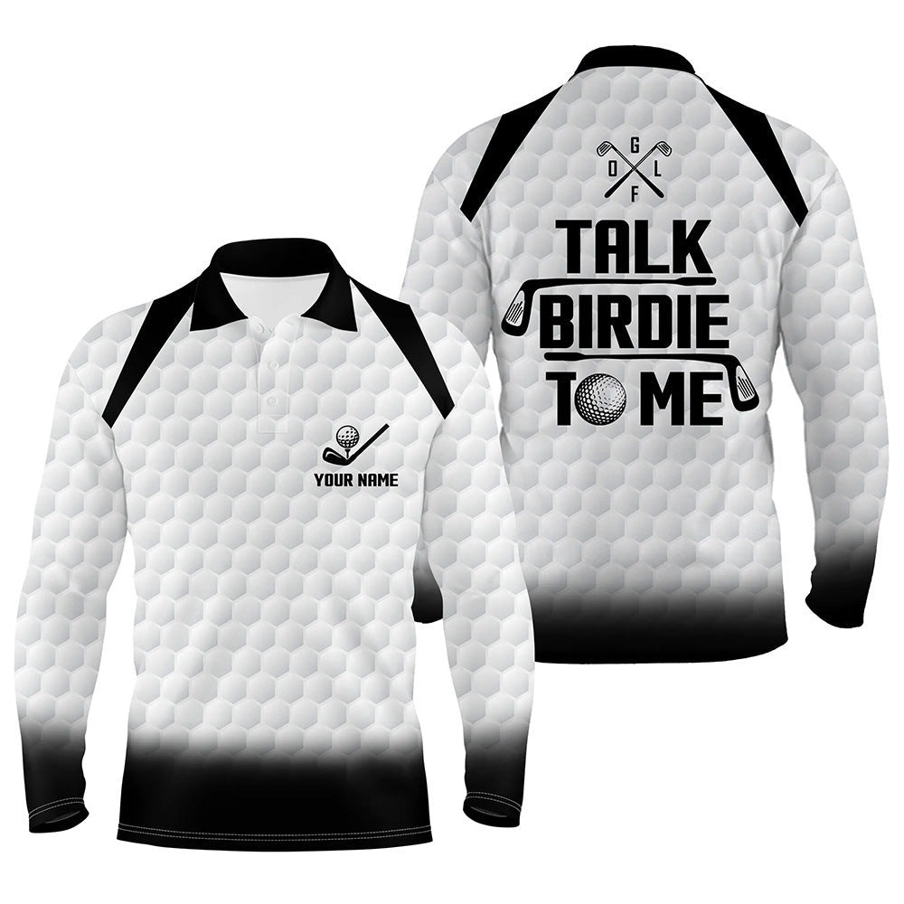 Talk Birdie To Me Men’s Golf Polo Shirt, Black And White Golf Shirts For Men, Cool Golf Gifts, Golf Polo Shirt, Golf Shirts