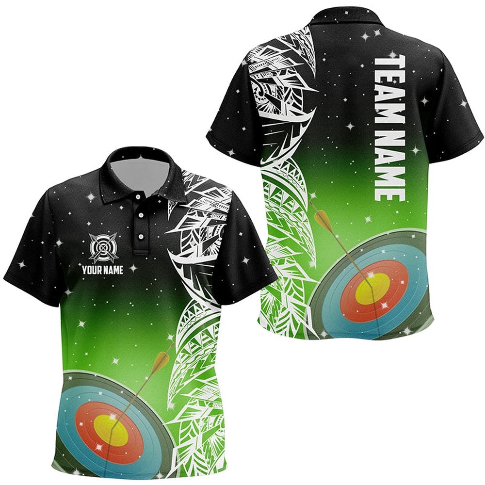 Target Archery Green Galaxy Pattern Polo Shirts, Team League Archery Polo, Custom Archery Team Polo Shirt Target Archery Green Galaxy Pattern Polo Shirts, Team League Archery Polo, Custom Archery Team Polo Shirt