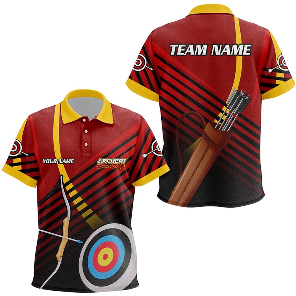 Target Archery Polo Shirts, Custom Arrows Recurve Bow Archery Shirts, Custom Archery Team Polo Shirt