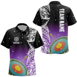 Target Archery Purple Galaxy Pattern Polo Shirts,&hellip;