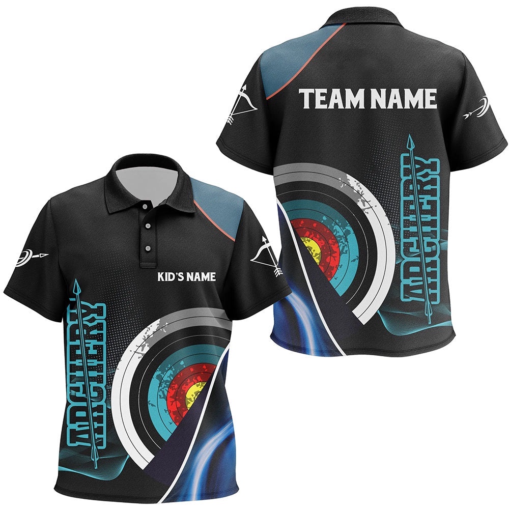 Targets Archery Polo Shirts, Custom Blue Black Arrow Archery Team Shirts, Custom Archery Team Polo Shirt Targets Archery Polo Shirts, Custom Blue Black Arrow Archery Team Shirts, Custom Archery Team Polo Shirt