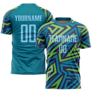 Teal Light Blue Kelly Green Sublimation Soccer&hellip;
