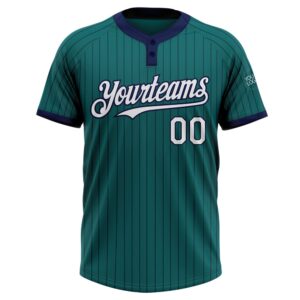 Teal Navy Pinstripe White Two Button Unisex Softball Jersey Custom Team Softball Jersey 2 pnr0hz.jpg